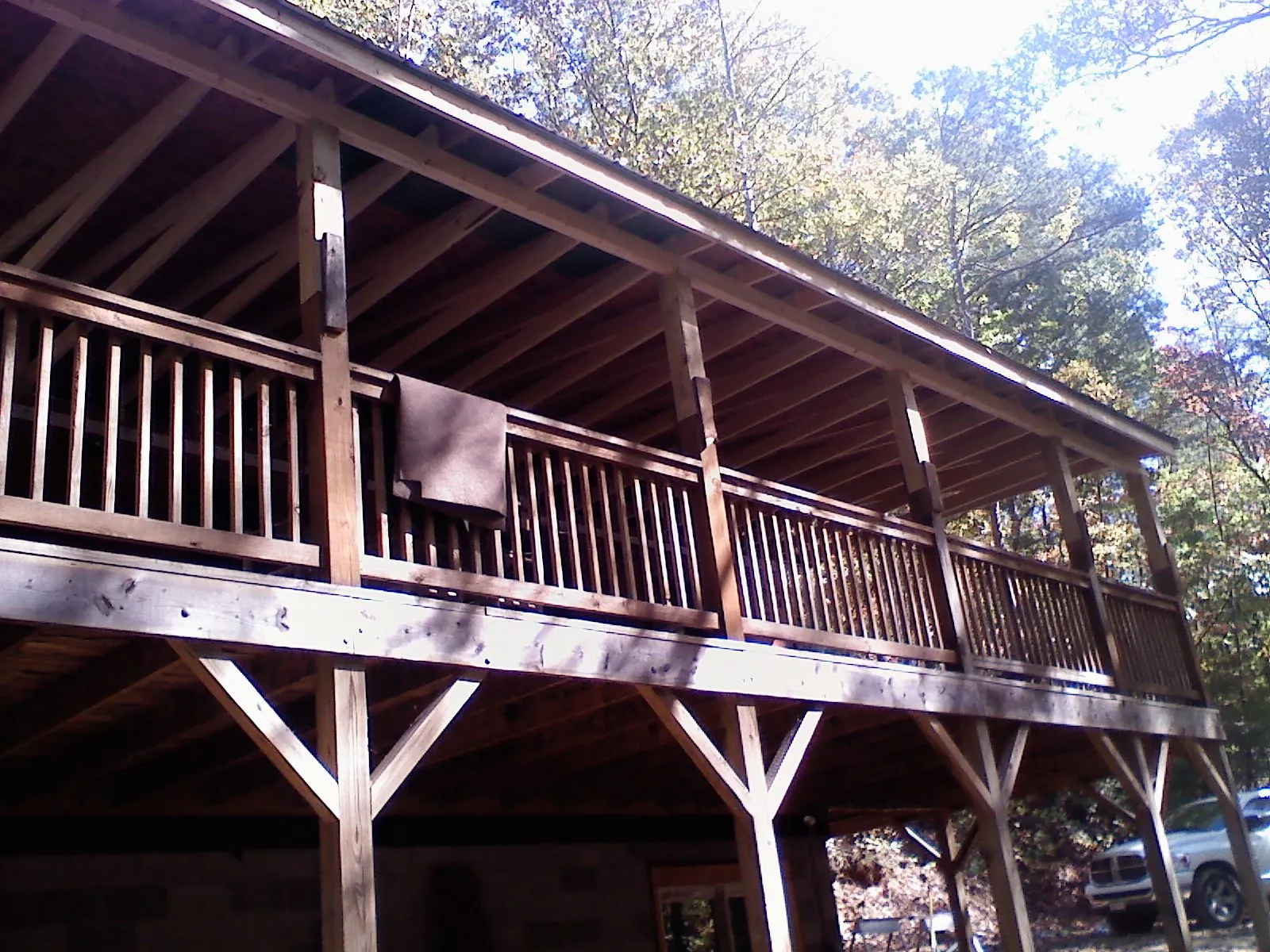 Timber framing under a new elevated porch and deck — Roof Leak Repair in Orderville by Roofing Brothers